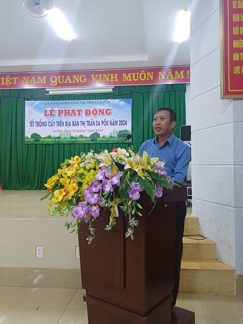 THỊ TRẤN EA PỐK TỔ CHỨC LỄ PHÁT ĐỘNG TRỒNG RỪNG, TRỒNG CÂY PHÂN TÁN NĂM 2024